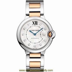 CARTIER WOMEN'S BALLON BLEU DE CARTIER DIAMOND 36MM AUTOMATIC WATCH WE902031 7612456709609