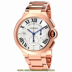 Cartier Ballon Bleu 18kt Rose Gold Chronograph Mens Watch W6920010