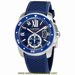 Cartier Calibre Diver Automatic Blue Dial Mens Watch WSCA0011