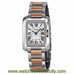 Cartier Tank Anglaise Small Rose Gold and Stainless Steel Ladies Watch W5310036 7613268257722