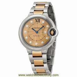 Cartier Ballon Bleu Stainless Steel and 18kt Rose Gold Ladies Watch WE902053 7613268296080
