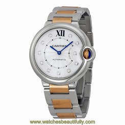 Cartier Ballon Bleu Silver Dial Steel and 18k Rose Gold Unisex Watch WE902031 7612456709609