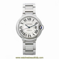 CARTIER WOMEN'S 36MM STEEL BRACELET & CASE AUTOMATIC MOCHA DIAL WATCH W6920046 7612456620874