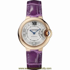 CARTIER WOMEN'S BALLON BLEU DE CARTIER DIAMOND 33MM AUTOMATIC WATCH WE902063