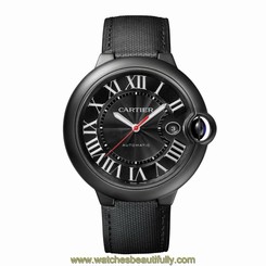 CARTIER MEN'S 42MM BLACK LEATHER BAND STEEL CASE AUTOMATIC WATCH WSBB0015
