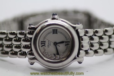 Ladies Chopard Happy Sport Stainless Steel Diamond Watch 27/8245-23