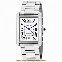 CARTIER MEN'S TANK SOLO STEEL BRACELET & CASE AUTOMATIC ANALOG WATCH W5200028 7612456835513