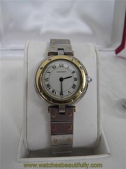 Cartier Santos Round Two-Tone Stainless Steel/18K Yellow Gold Quartz Watch Small