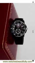 CARTIERCalibre de Black Dial Rubber Men's WatchItem No. W7100056 7613268367384