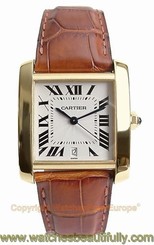 CARTIER Tank Francaise Automatic Large 18k Yellow Gold Watch W5000156 Box/Papers