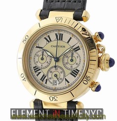 Cartier Pasha Chronograph 18k Yellow Gold 38mm Silver Dial Automatic