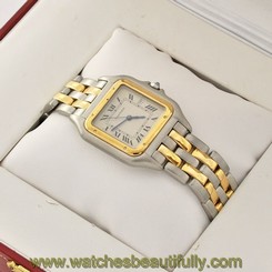 Preowned Cartier Panther 18k & Stainless Steel 2-tone Men's Quartz Watch
