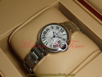 Cartier Ballon Bleu 33mm Stainless Steel Silver Roman Dial Automatic W6920071 845960039222