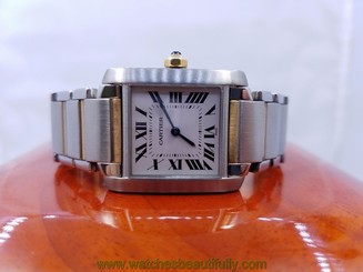 Cartier 2301 Tank Francaise Two-Tone Stainless Steel & Yellow Gold Womens Watch