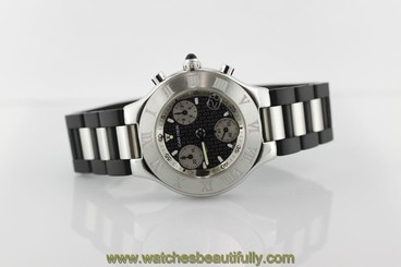 Cartier Must 21 Chronograph on Rubber Strap