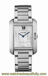 Cartier Tank Anglaise W4TA0004 Stainless Steel Automatic Ladies Watch