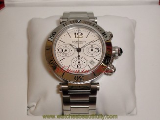 Cartier Pasha Seatimer Chronograph Automatic Ref#W31089M7 Stainless Steel 42.5mm 7612456340758