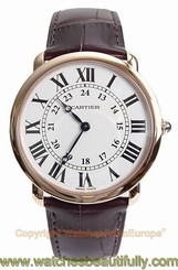 CARTIER Ronde Louis Large 18k Pink Gold Watch W6800251 Box/Papers Retail $13700 7612456320224