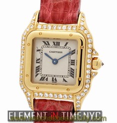 Cartier Panthere Ladies 22mm 18k Yellow Gold Diamond Case W25022B9