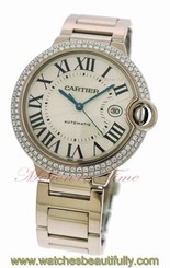 Cartier Ballon Bleu Large 18kt White Gold Diamond 42.1mm Automatic WE9009Z3