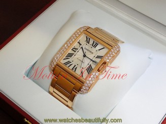 Cartier Tank Anglaise Large 36.2mm 18kt Rose Gold Factory Diamonds WT100004