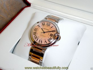 Cartier Ballon Bleu Medium 18kt Rose Gold & Steel Mother Of Pearl Dial W6920033
