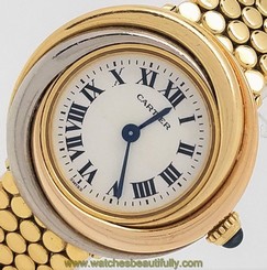 CARTIER "TRINITY" LADIES WATCH 18K WHITE, YELLOW & ROSE GOLD ON A BRACELET !!!