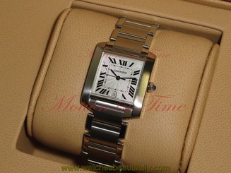 Cartier Tank Francaise Men's Large, Silver Dial - Steel, Ref # W51002Q3