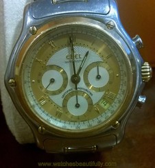 RARE EBEL 1911 MODULOR CHRONOGRAPH 18K /SS CASE AND BRACELET WITH DEPLOY CLASP