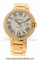 Cartier Ballon Bleu Large 18kt Yellow Gold Diamond 42.1mm Automatic WE9007Z3