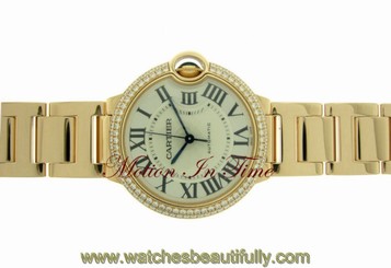 Cartier Ballon Bleu 18kt Rose Gold Diamond Medium Size 36.6mm Automatic WE9005Z3