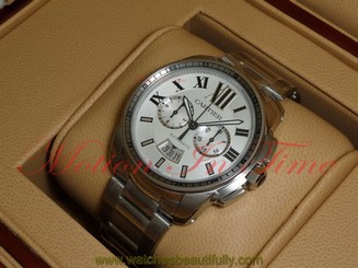 Cartier Calibre Chronograph Stainless Steel 42mm Stainless Steel Brclt W7100045 587421315864