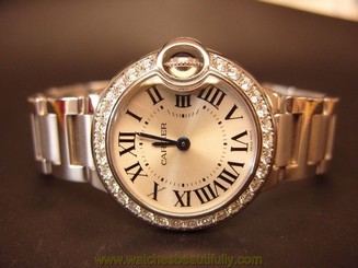 Womens Cartier 18K White Gold Ballon Bleu, Diamonds, Just Serviced! WE9003Z3 845960003629