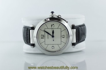 Cartier Pasha Automatic White Dial on Alligator Strap
