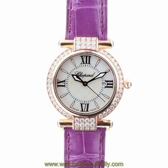 Chopard Imperiale 18K Rose Gold Quartz MOP Dial Diamond Ladies Watch 384238-5003