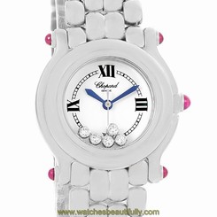 Chopard Happy Sport White Dial 5 Floating Diamonds Watch 27/8250-21