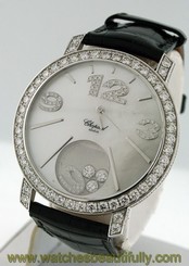 NEW Chopard Happy Diamonds $54,050.00 Diamond 18k White Gold 40mm watch.