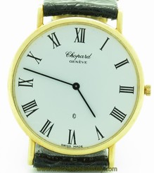 Chopard Vintage 18K Yellow Gold Roman Dial on Leather 32mm Quartz