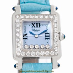 Chopard Happy Sport Blue Mother Of Pearl Diamond Watch 27/8894-23/11