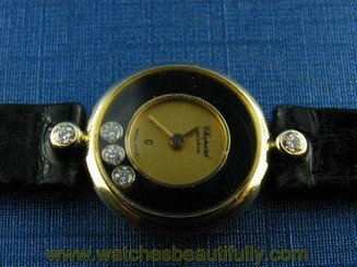 100% Authentic Ladies Chopard Geneve Happy Diamonds Watch and Leather Band