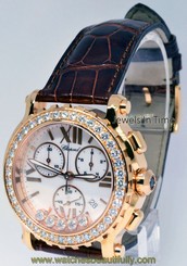 Chopard Happy Sport Chronograph 18k Rose Gold & Diamonds Box/Papers 283583-5001