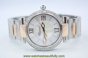 CHOPARD IMPERIALE TWO TONE 18K ROSE GOLD SS DIAMOND ENCRUSTED WATCH 388532-6002 722630120599