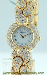 Chopard Casmir All Diamond 18k yellow gold RARE ladies watch.