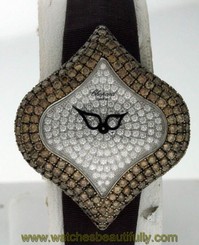 Chopard Pushkin White and Cognac Diamond $63,000.00 White Gold ladies watch.