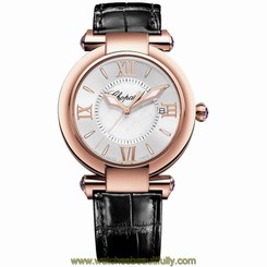 CHOPARD WOMEN'S IMPERIALE 36MM BROWN LEATHER BAND QUARTZ WATCH 384221-5001