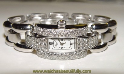 Chopard La Strada Watch 18K Diamond Case, Bracelet 7" 41/6567 List-$36,300.00