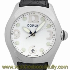 Pre-Owned Corum Bubble SS/Leather White Dial Men's Quartz Watch 163.150.20, MR