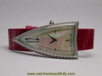 CORUM 024.941.47 ROCKET STAINLESS STEEL MOP 1.55CT TCW DIAMOND QTZ WOMENS WATCH