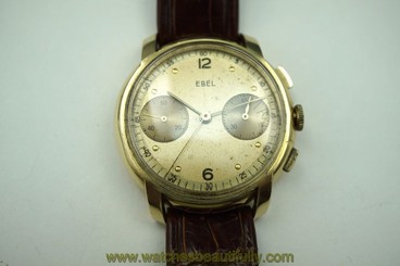 EBEL CHRONOGRAPH VINTAGE 18K YELLOW GOLD COOL LOOK BUY IT NOW!!