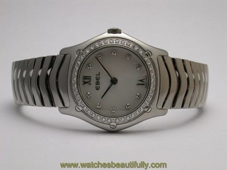 Fake AAA EBEL #9090F24 CLASSIC WAVE QUARTZ MOP DIAMOND DIAL STAINLESS STEEL WOMEN'S WATCH Watch